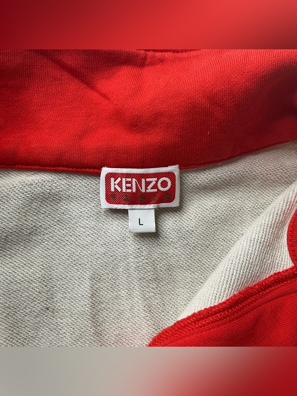 KENZO Sweatshirt Floral Rose embroidered CrewNeck pullover heater gray Preowned - Picture 9 of 10